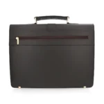 Men's Executive Leather Briefcase | Dark Brown | Gold Push-Lock Clasp | 100% Real Leather thumbnail