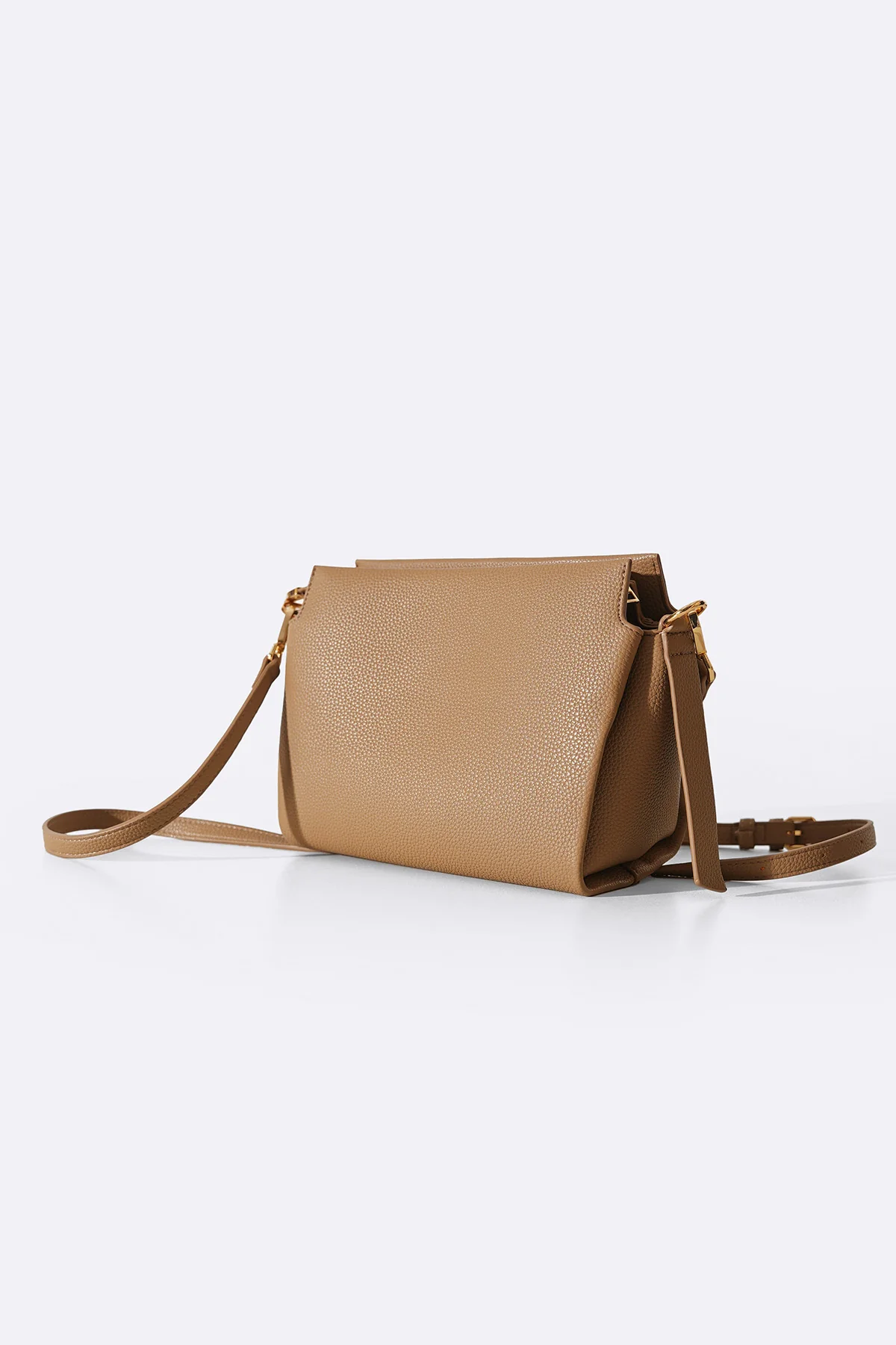 Women's Taupe Braided Top Handle Bag | Pebbled Leather with Gold Hardware | Shoulder & Crossbody