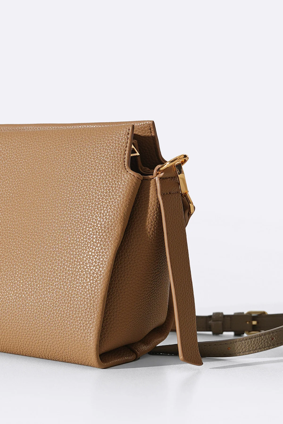 Women's Taupe Braided Top Handle Bag | Pebbled Leather with Gold Hardware | Shoulder & Crossbody