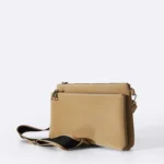 Women's Off-White Velvet Peach Crossbody Bag | Wide Canvas Strap | Silver Hardware | Compact Clutch thumbnail