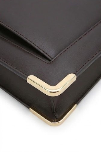 Polished gold corner protectors and premium metal hardware