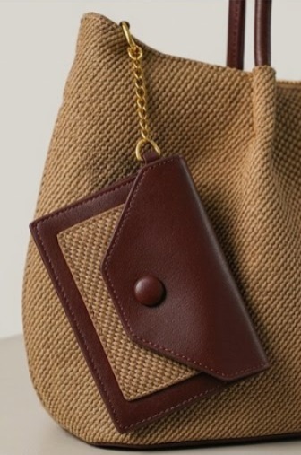 Attached detachable mini pouch with snap button closure