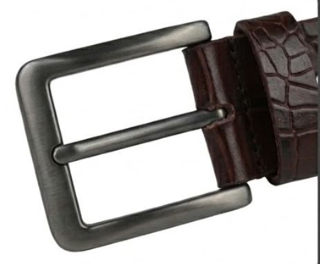 Gunmetal square buckle — cool masculine hardware finish