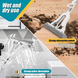 Wet & Dry PVA Sponge Mop – Self Squeeze Floor Cleaning Mop