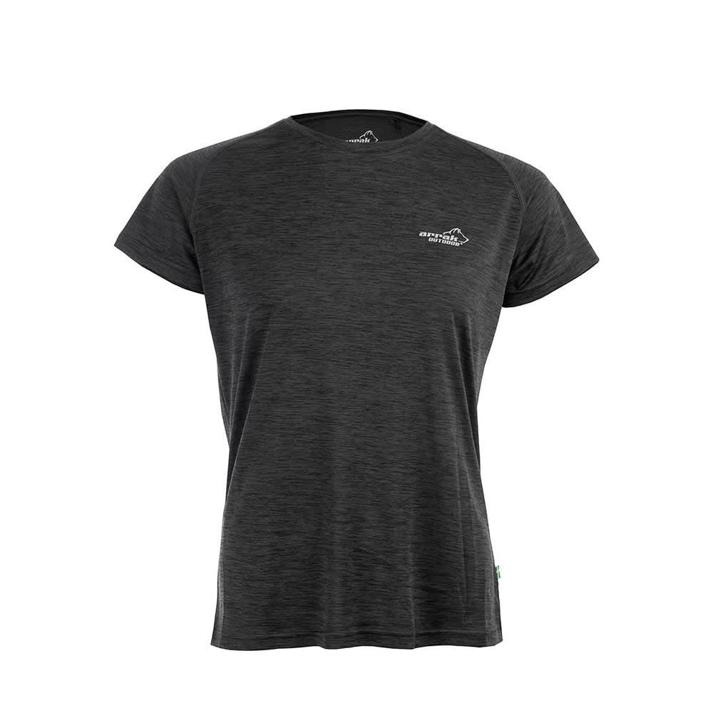 OFMOWS Action Training Short Sleeve Top Women Black Mélange | Workout T-Shirt