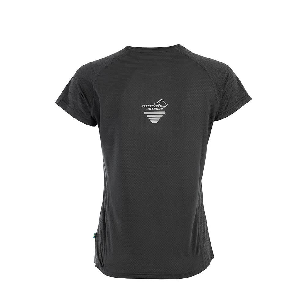 OFMOWS Action Training Short Sleeve Top Women Black Mélange | Workout T-Shirt
